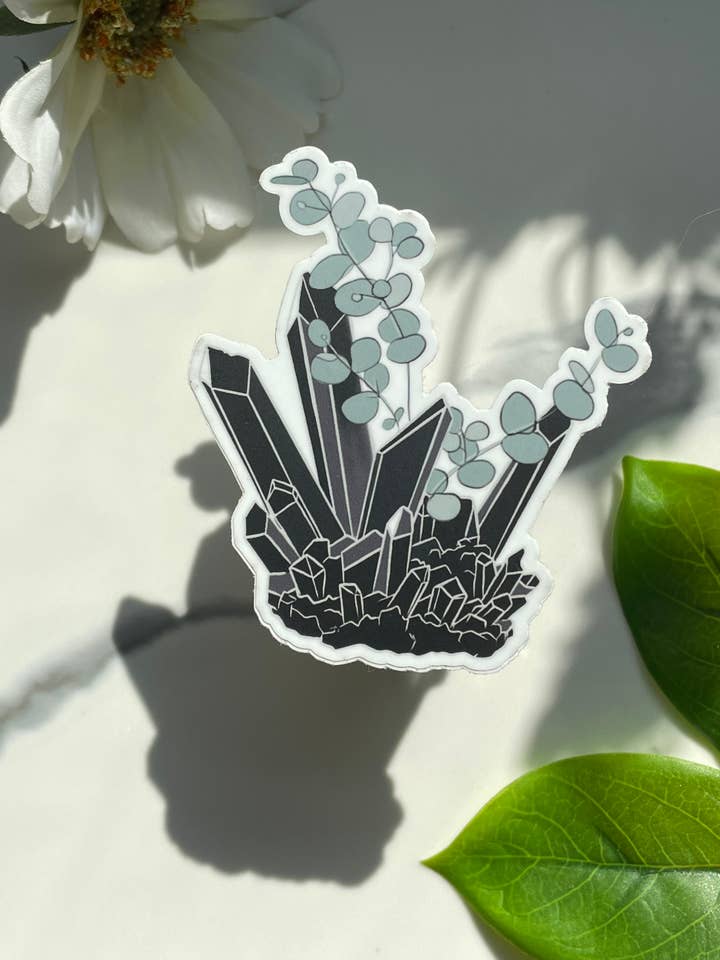 Zwarte toermalijn kristallen eucalyptus sticker voor wholesale door A Dresser Drawer
