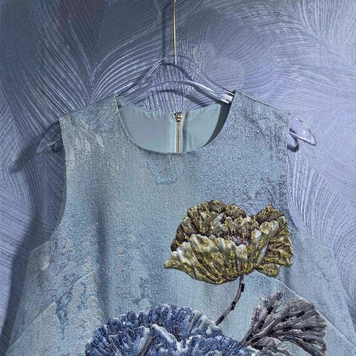 Productseeker - Wholesale Dress - Women's - DR940Y 2025 Elegant Beaded Jacquard Sleeveless A-Line Dress3