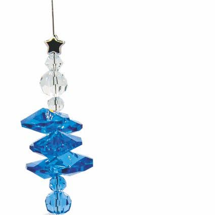 Österreichischer Kristall-Sonnenfänger, facettenreich mit Katzenbild-Link und Sternanhänger. für den Großhandel von Byzantium Collection Ltd