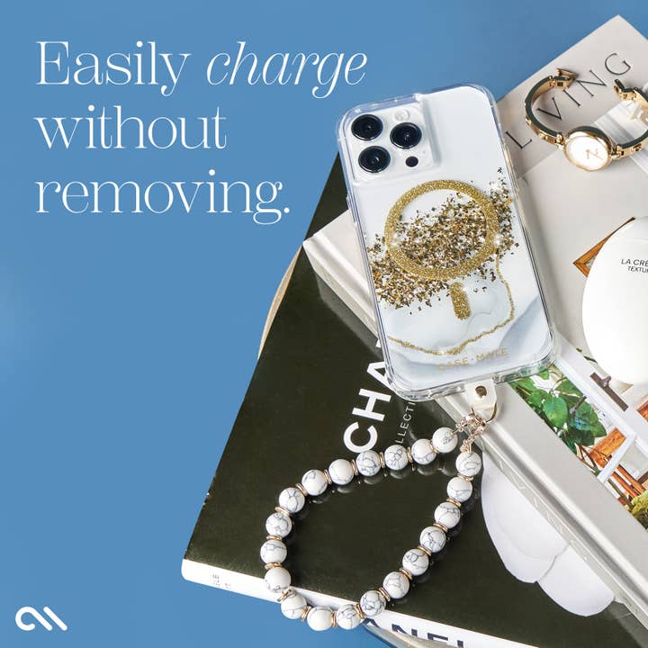 Beaded Marble Phone Charm Wristlet for wholesale on Faire1