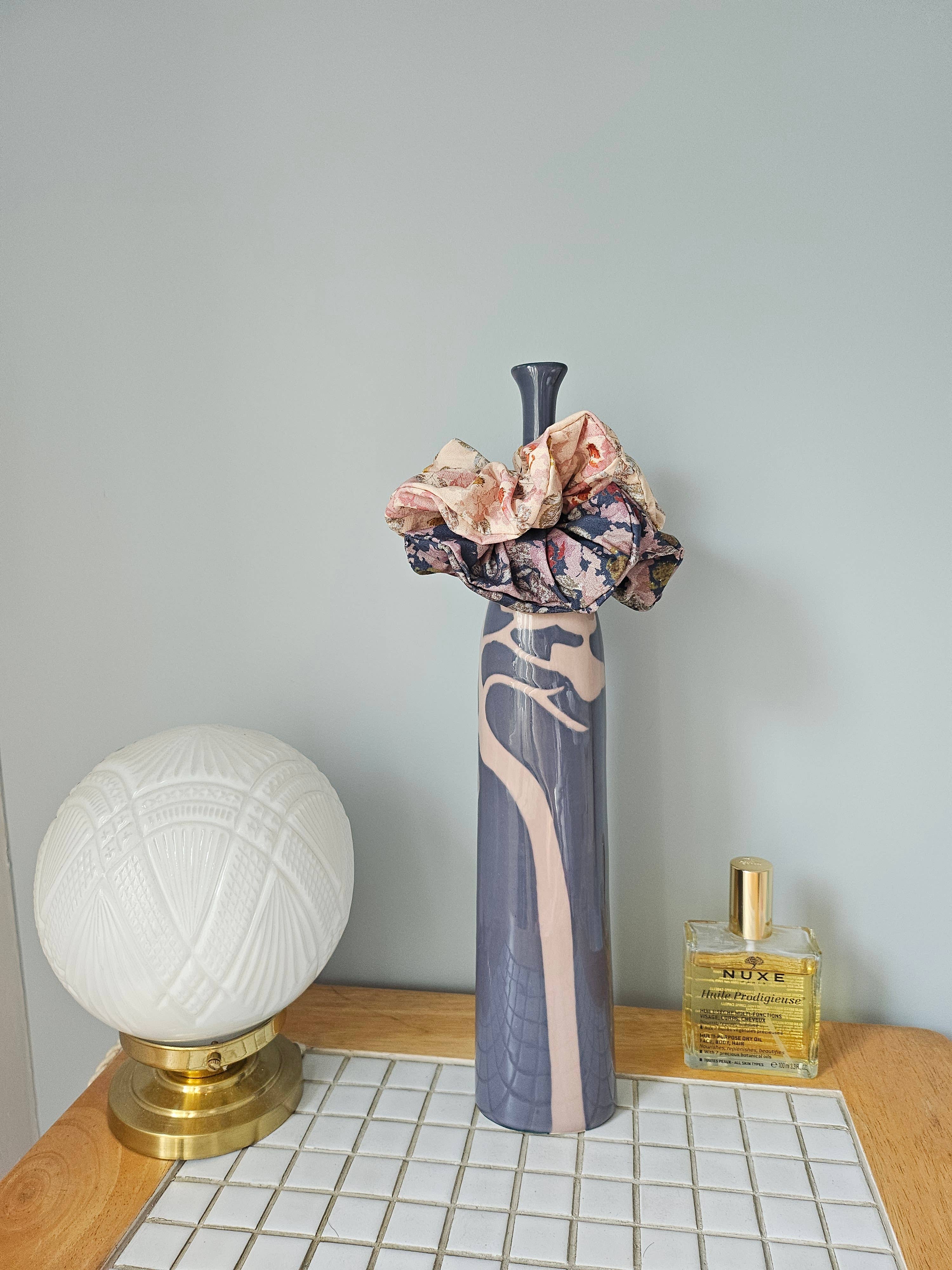 Royal marais – wholesale Myntväska - Dam – Chouchou hårsnodd i 100% bomull med blommönster eller leopardmönster8