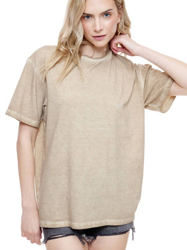 LUNAR WASHED S/S BOXY BOYFRIEND FIT TEE for wholesale by Foryeri