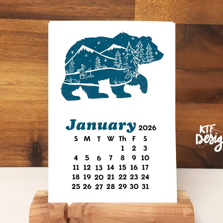2026 Wildlife Desk Calendar for wholesale by KTF Design Co.