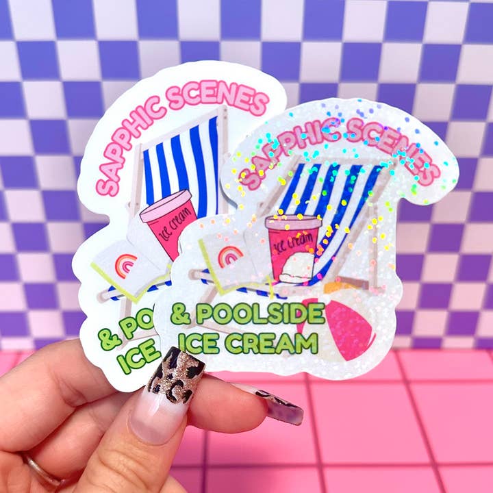 Bookish Summer Books Sapphic Smut Waterproof Vinyl Sticker for wholesale by Stickers+ X Ashley Bexar