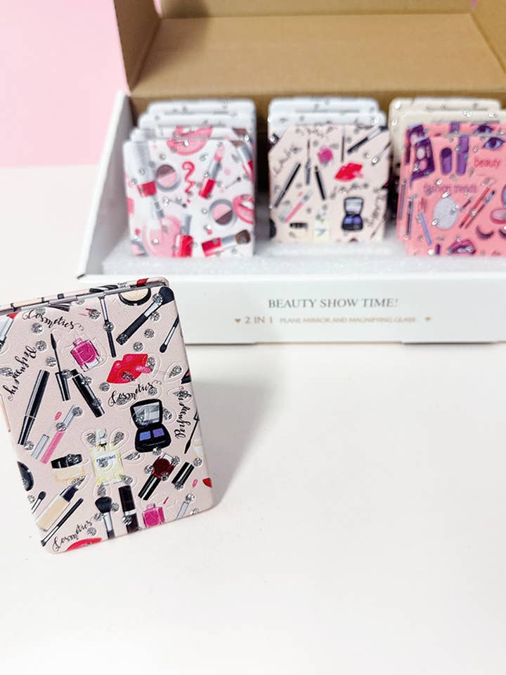 Mini Cosmetic Folding Mirror 12pcs for wholesale by KC Factory