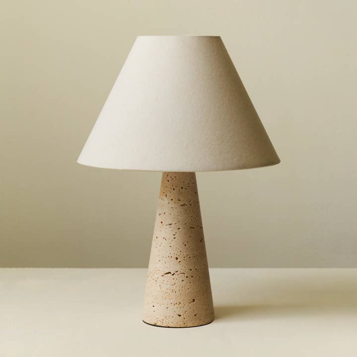 Silée Travertine Table Lamp for wholesale by Morel