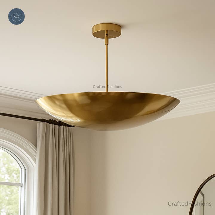 Candeeiro de Teto de Latão com 6 Luzes – Charme de meados do século, toque intemporal por atacado de Crafted Fashions