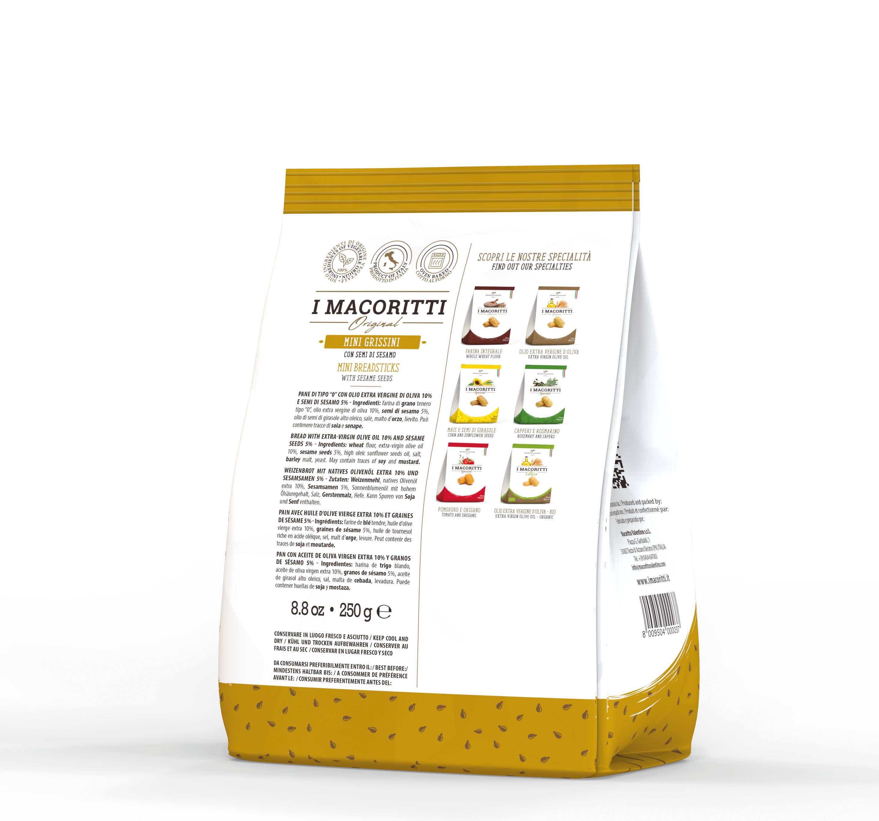 I MACORITTI - Wholesale Crackers - Mini Grissini I Macoritti with Sesame Seeds1