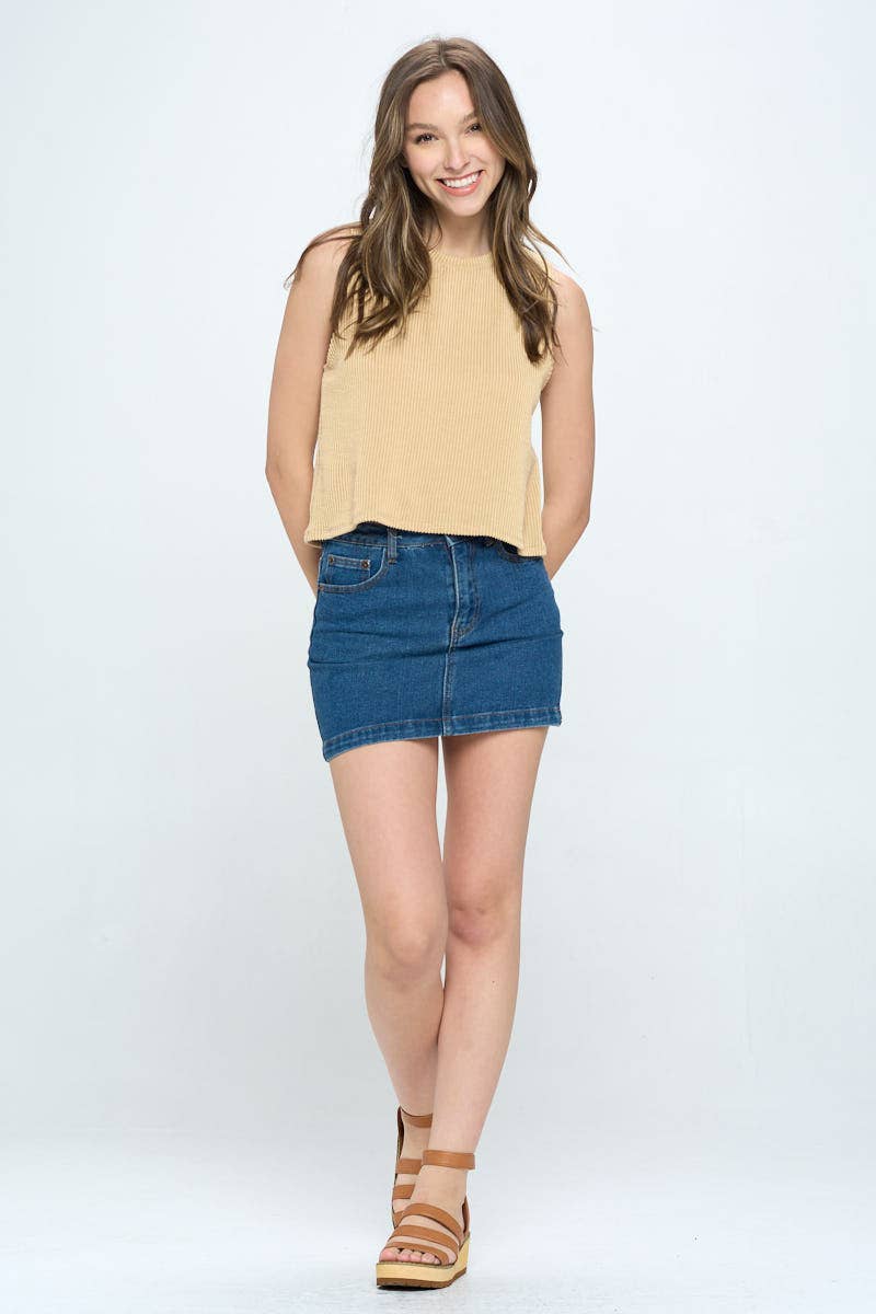 Tres Bien, Inc - Vente Haut en maille – femme - HAUT CÔTELÉ S/L18