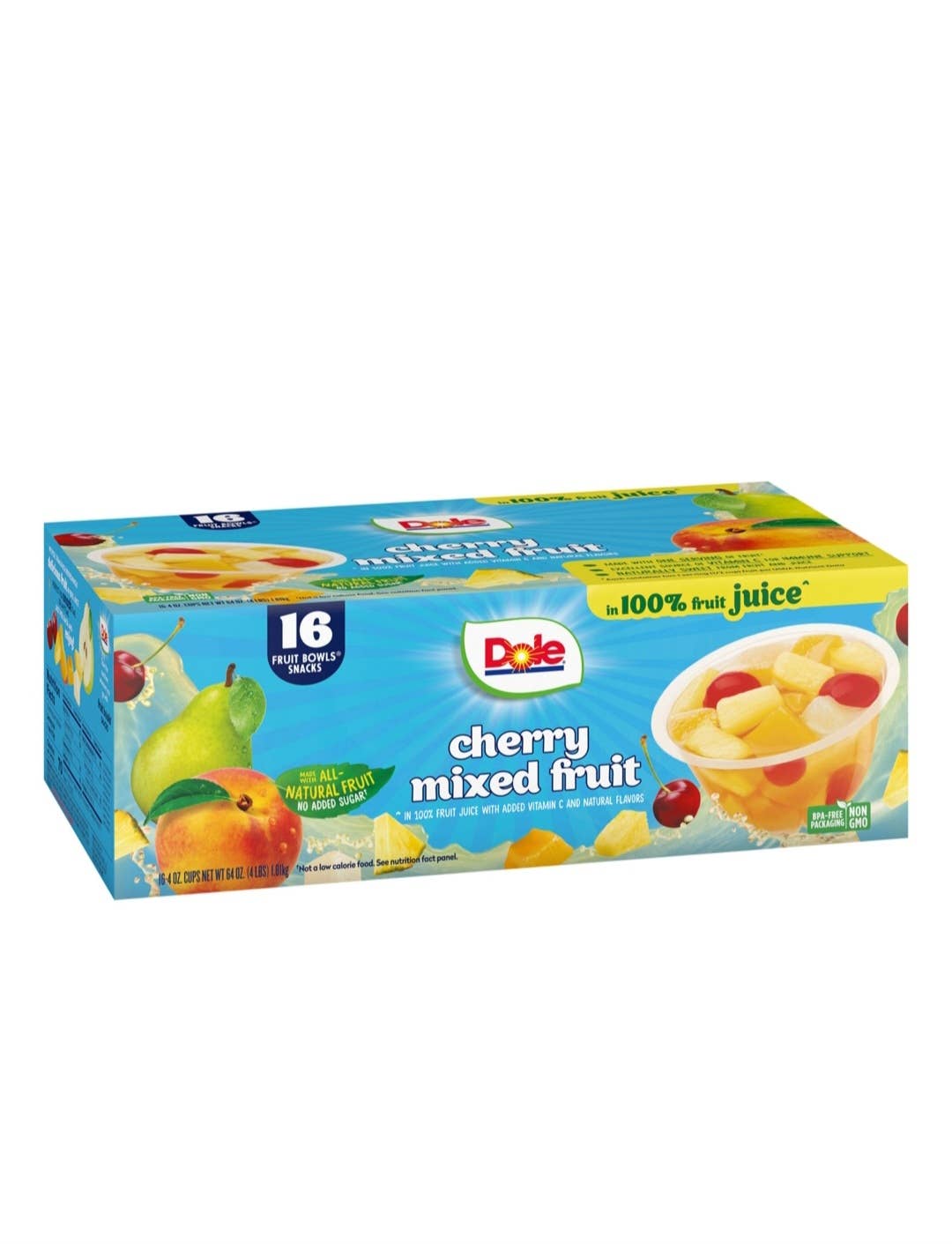 Majestic Wholesale - Wholesale Fruit Snacks - Dole Cherry Mixed Fruit Bowls in 100% Juice, 4 oz., 16CT1