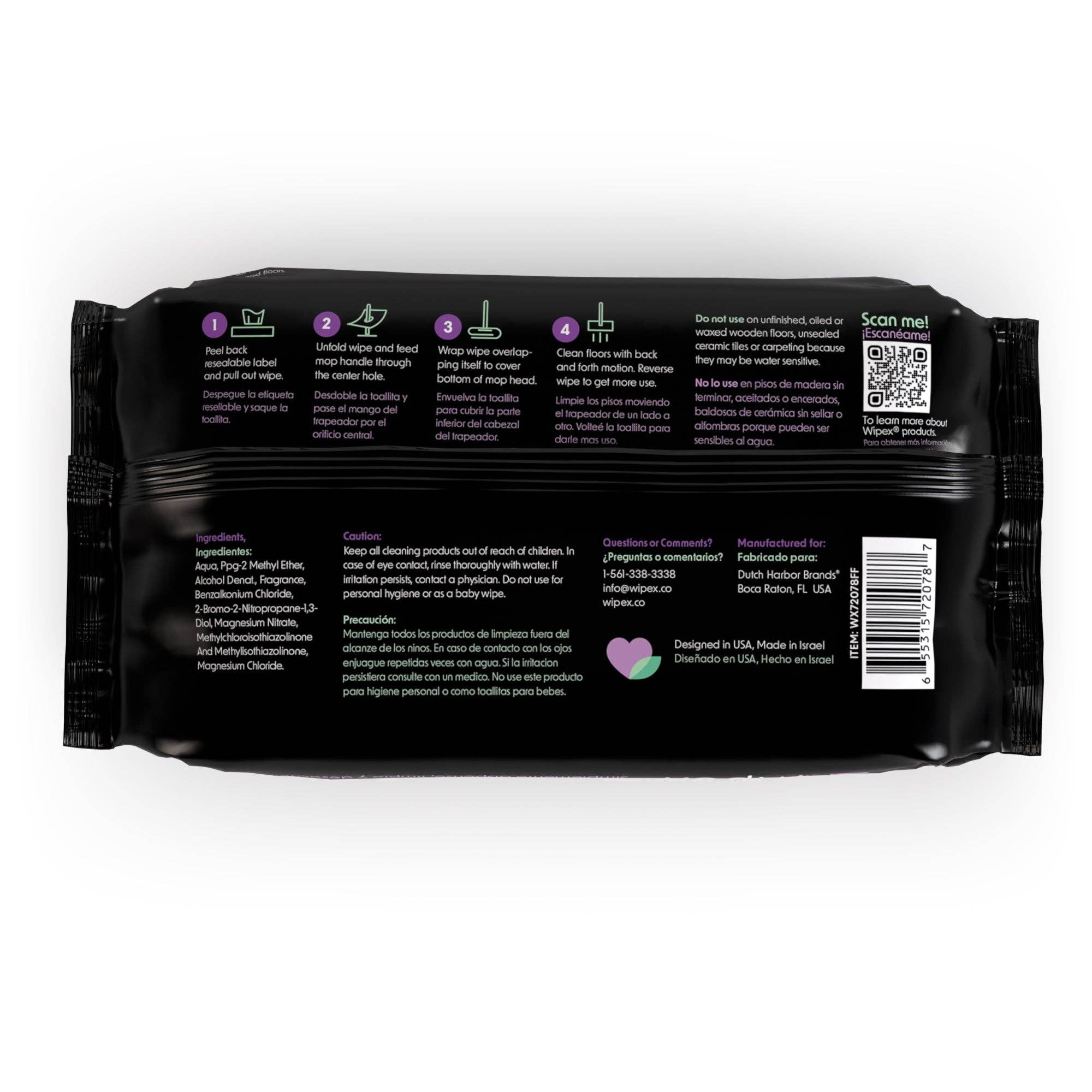 Wipex - Vente Nettoyant pour sols - Lingettes humides Wipex EarthFriendly XL | Tampons nettoyants pour sols sans plastique10