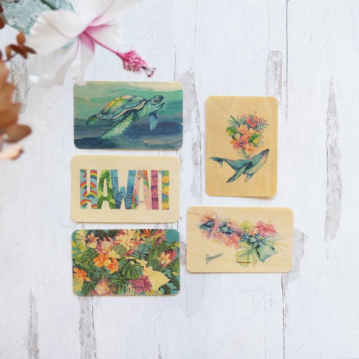 4x6 Wooden Postcards for wholesale by Lauren Roth Art
