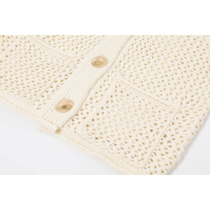 RIVIR - Wholesale Cardigan - Women's - Crochet Knit Cardigan With Pockets.cardigan5