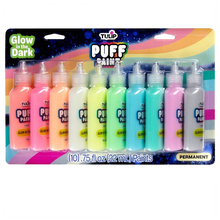 Tulip - Wholesale Paint Set - Tulip Puff Paint Glow 10 Pack