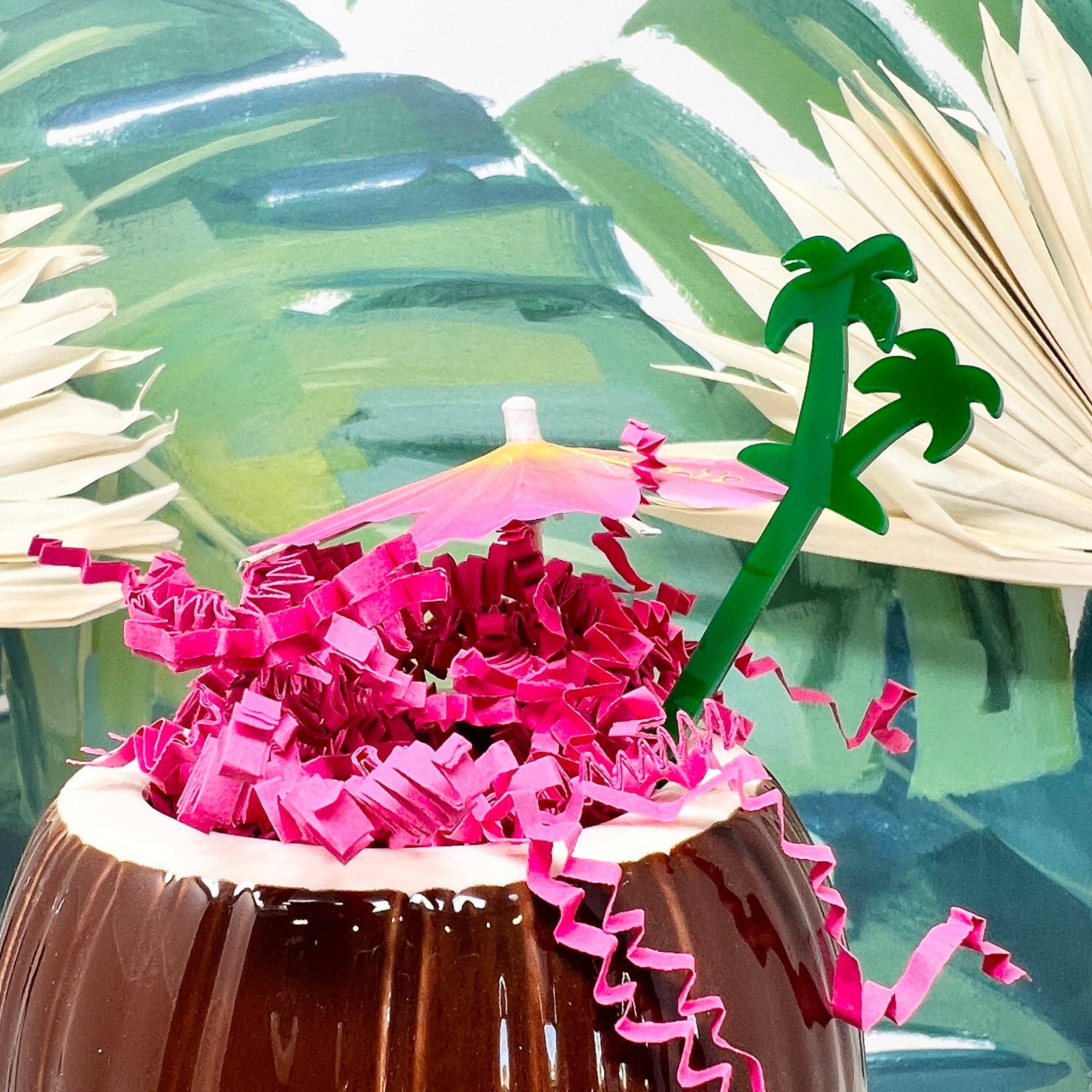 The Tiny Umbrella - Wholesale Drink Stirrer - Palm Tree Stir Stick Set of 43