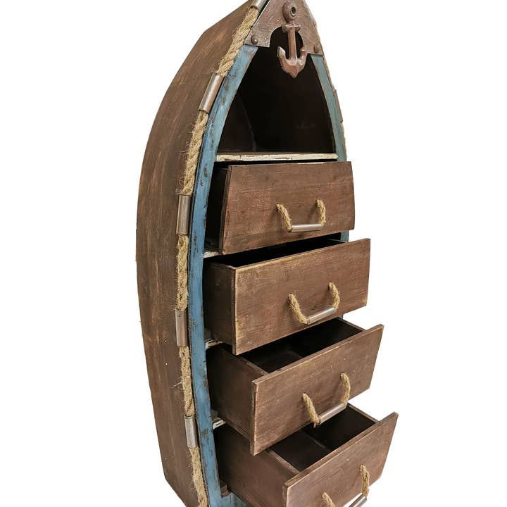 Peterson Housewares & Artwares – wholesale Skåp – Massivt trä båt formade skåp med lådor3