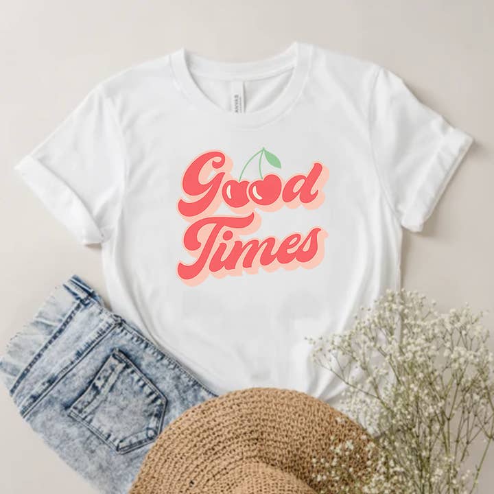 White Good Times Tee for wholesale on Faire0