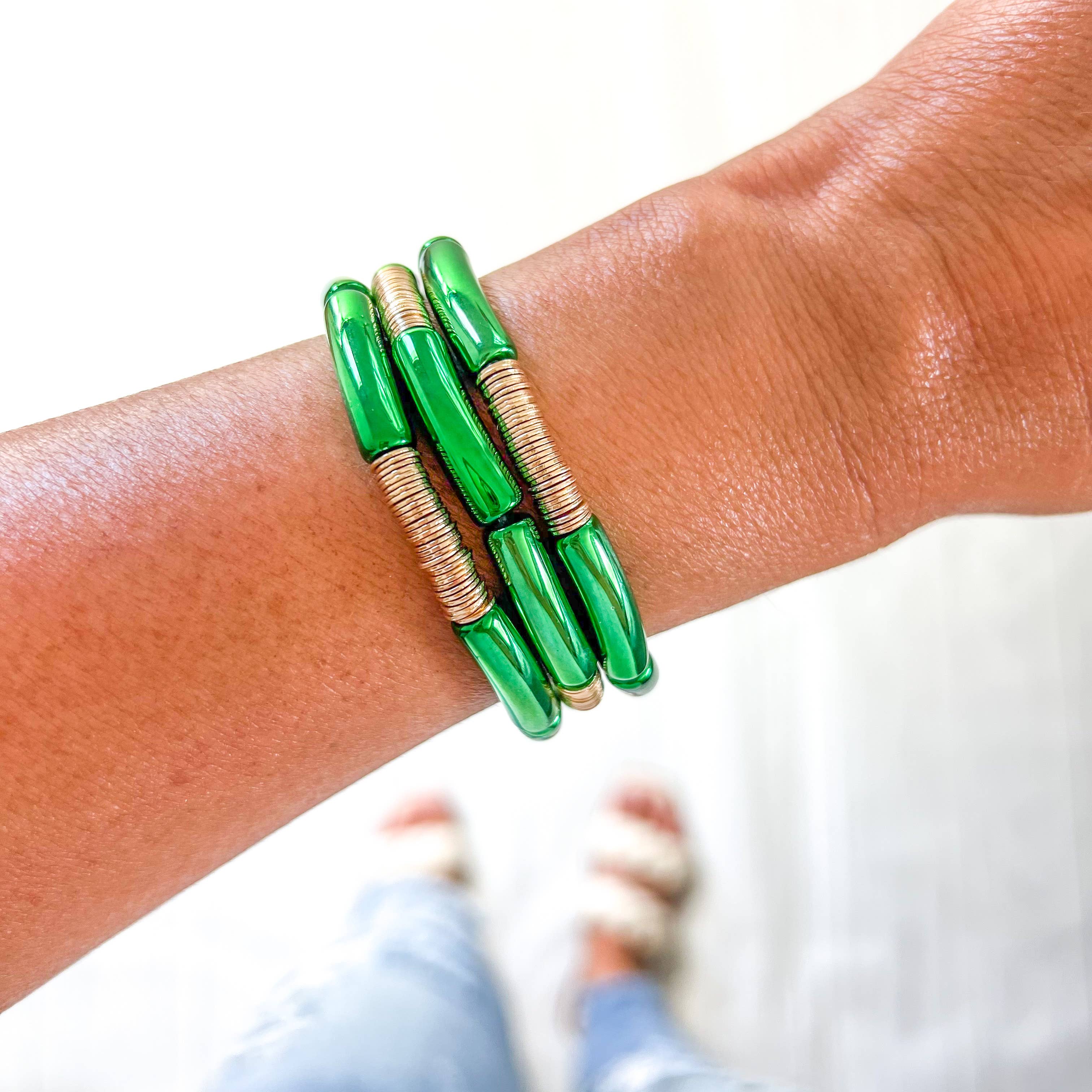 Savvy Bling – Conjunto de joias por atacado – Pulseiras & Colares Green Game Day13