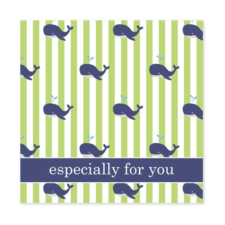 WHALE SQUARE ENCLOSURE CARDS for wholesale by Donovan Designs