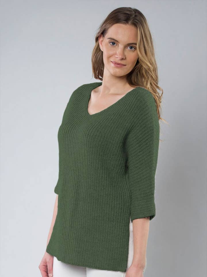 Abigail 100% Baby Llama Sweater for wholesale by Alpaca Collections