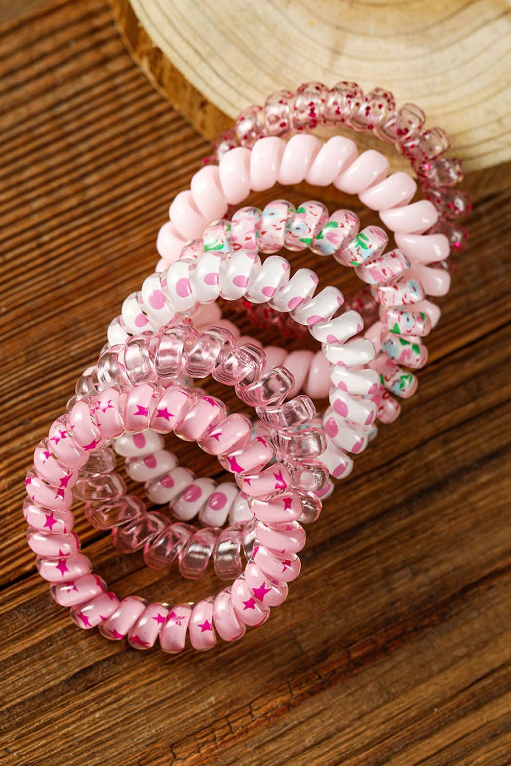 1 the Woman - Wholesale Hair Tie - Cute Gradient Starry Dotty Coil Wire Hair Tie Set2
