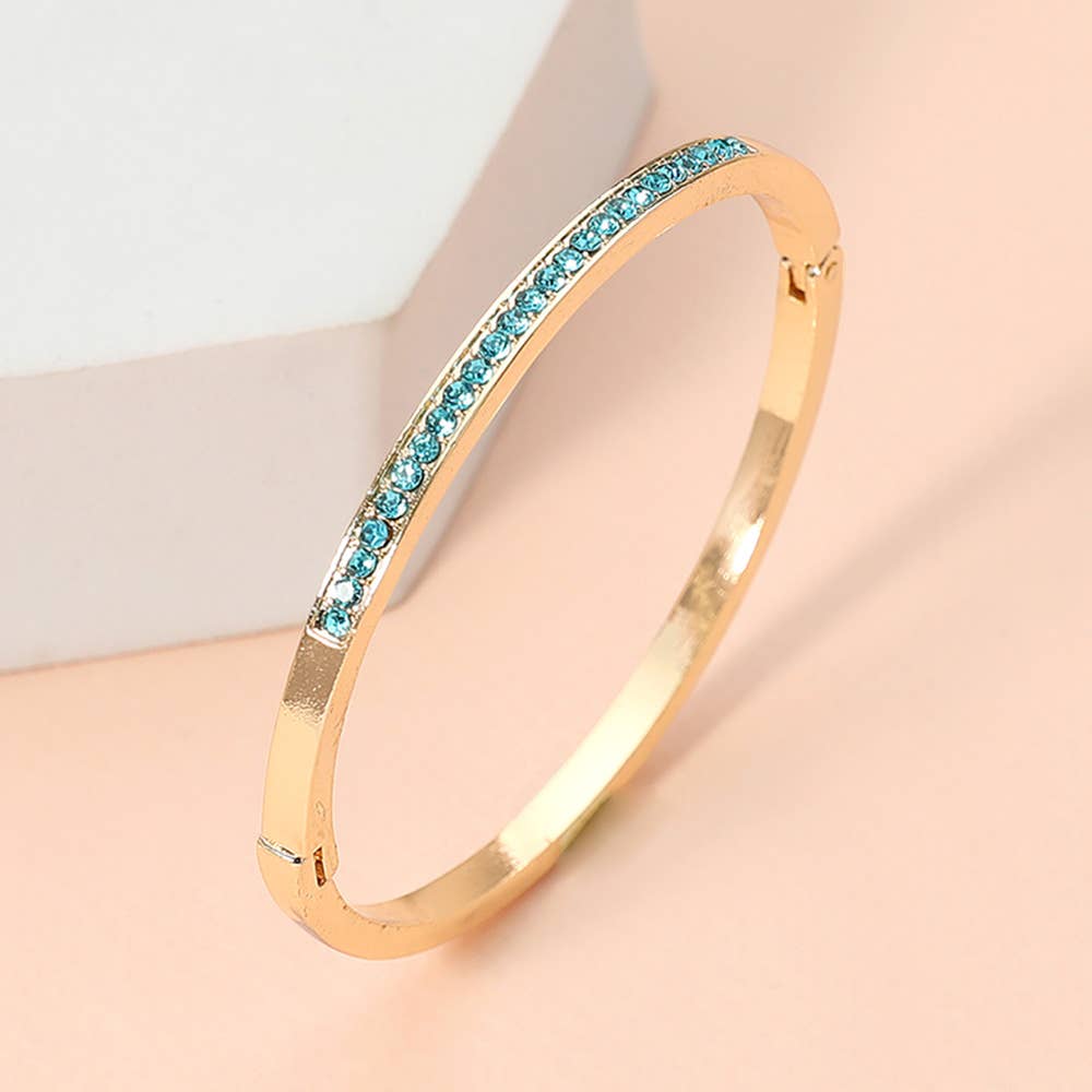 Sensibling Corp. - Wholesale Bangle Bracelet - Stone Paved Hinged Bangle Bracelet0