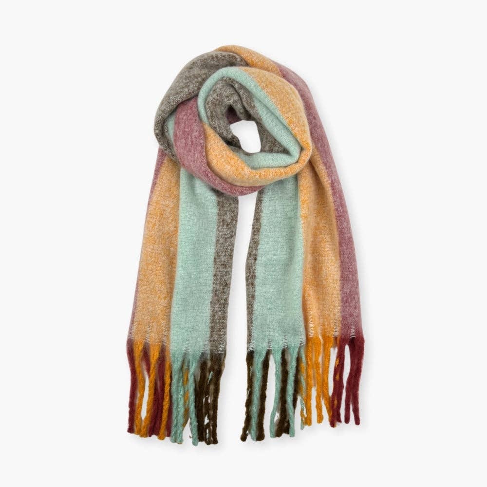 Humble Hilo - Wholesale Scarf - Women's - Humble Hilo Woven Chunky Scarf Cocoon Fringe12
