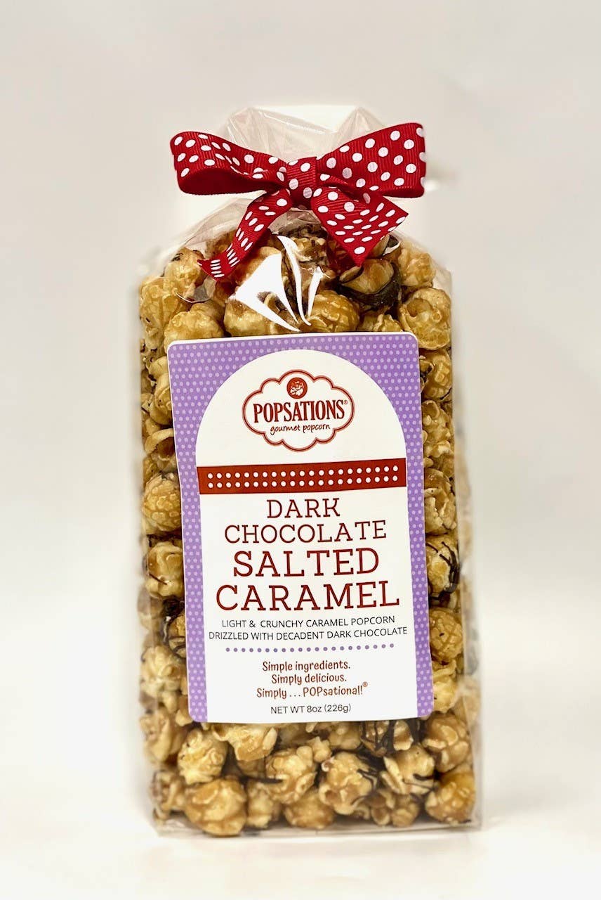 Popsations Popcorn Company - Wholesale Popcorn - Caramel Popcorn 8oz Ribbon Bag8