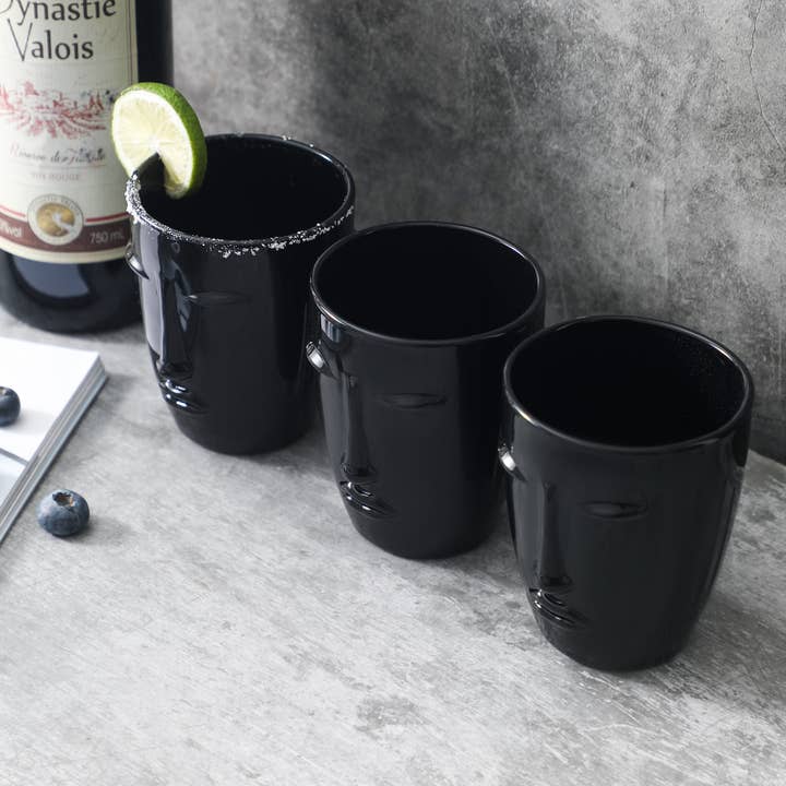 Everest Global - Wholesale Drinking glass/cup - Human Face Black/White Tumbler set of 66