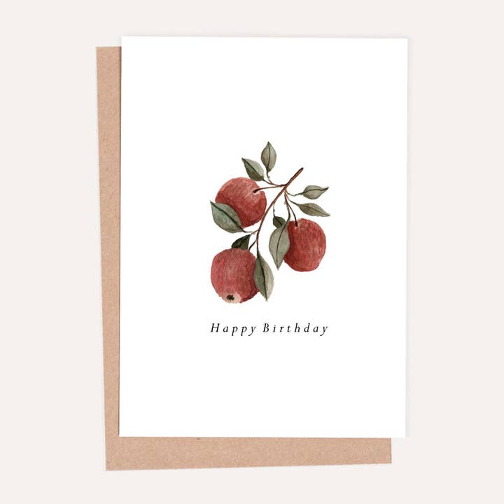 Apple Fruit Birthday Card for wholesale by HeatherLucyJ Design