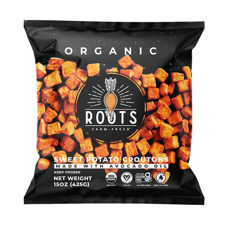 Roots Farm Fresh - Organic Sweet Potato Croutons for wholesale by Roots Farm Fresh