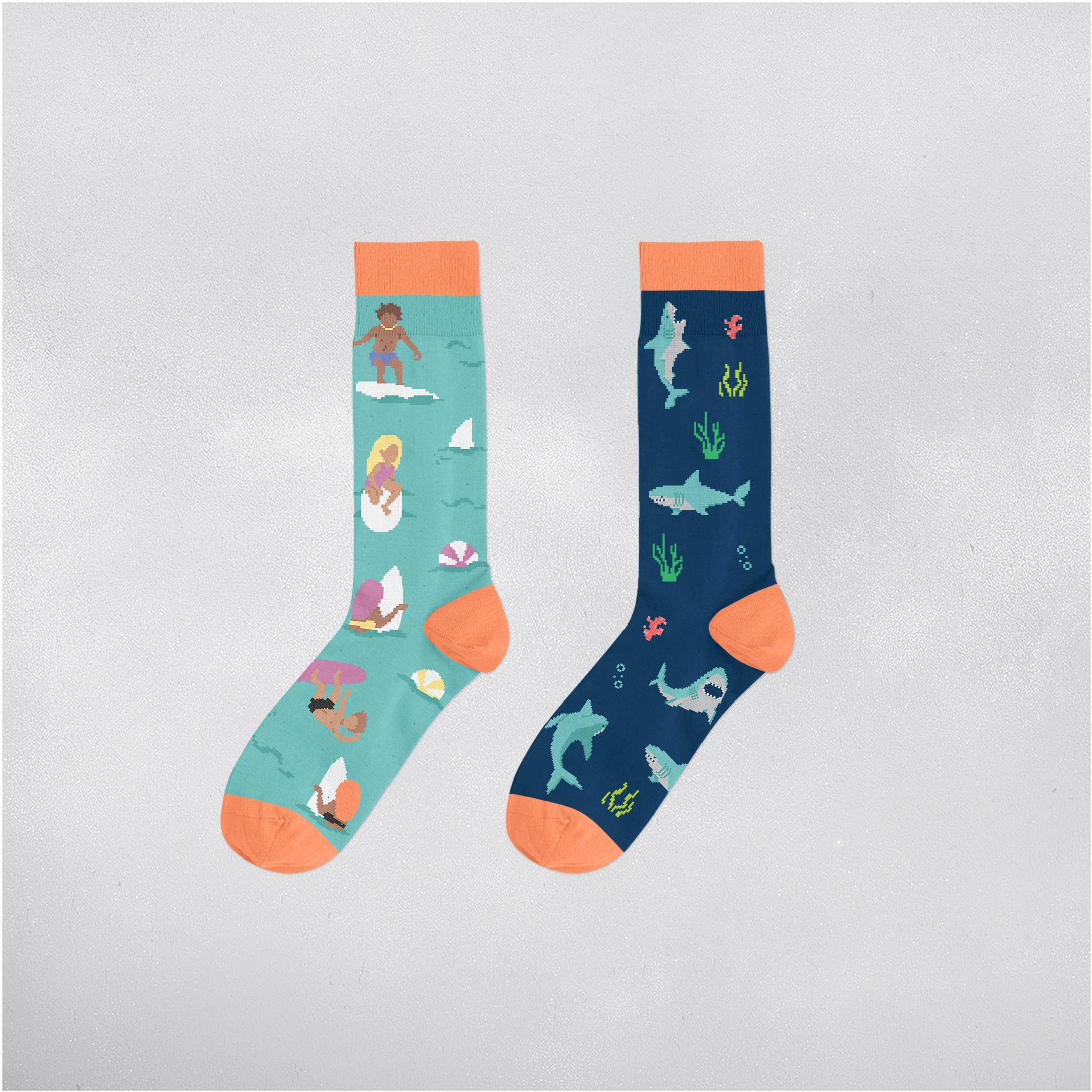 Sockys - Wholesale Socks - Unisex - Surfers Vs Sharks0