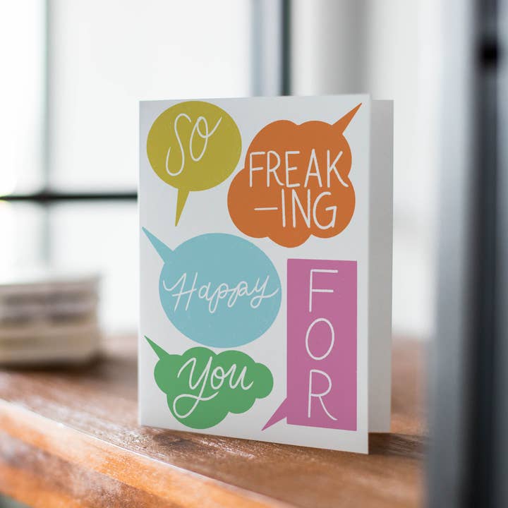 Lemon Milk Paper Co - Wholesale Congratulations Card - So freaking happy for you card