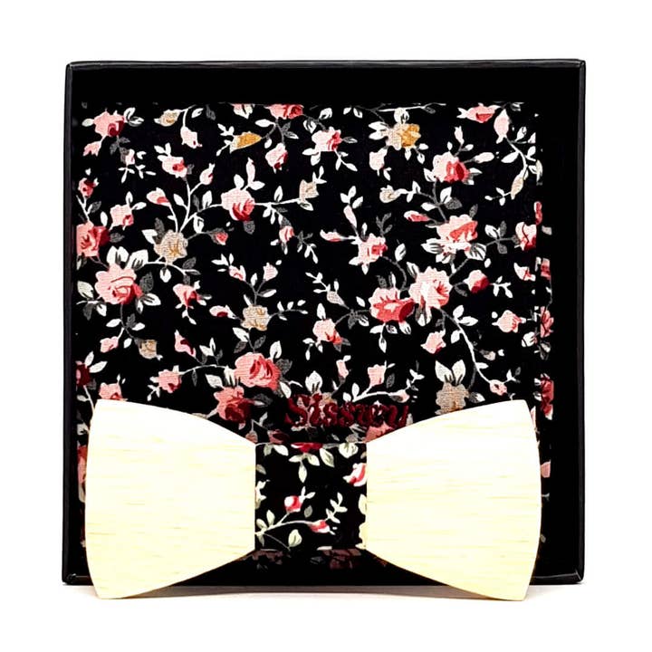 Kasima houten vlinderdas met katoenen etui | Orosi voor wholesale door Sisswy