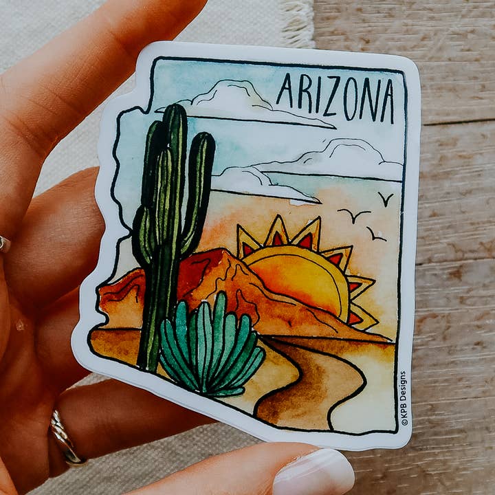 Autocollant en vinyle Saguaro d'Arizona pour la vente par Sticker Girl