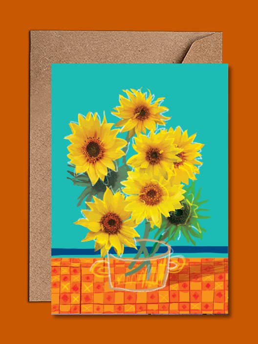 Biglietto di auguri di compleanno con girasoli in un vaso — WAC22103 per la vendita all'ingrosso da parte di We Act Company