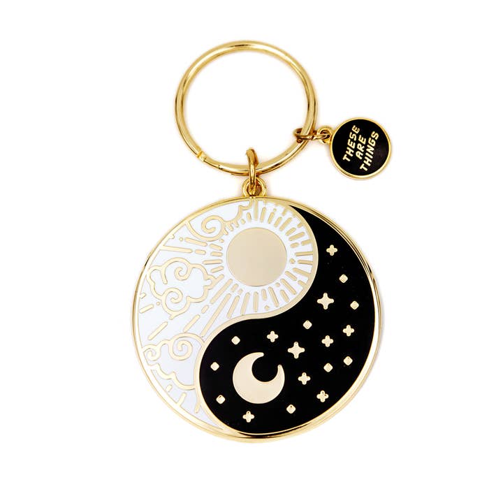 Yin Yang Sun and Moon Enamel Keychain for wholesale by These Are Things