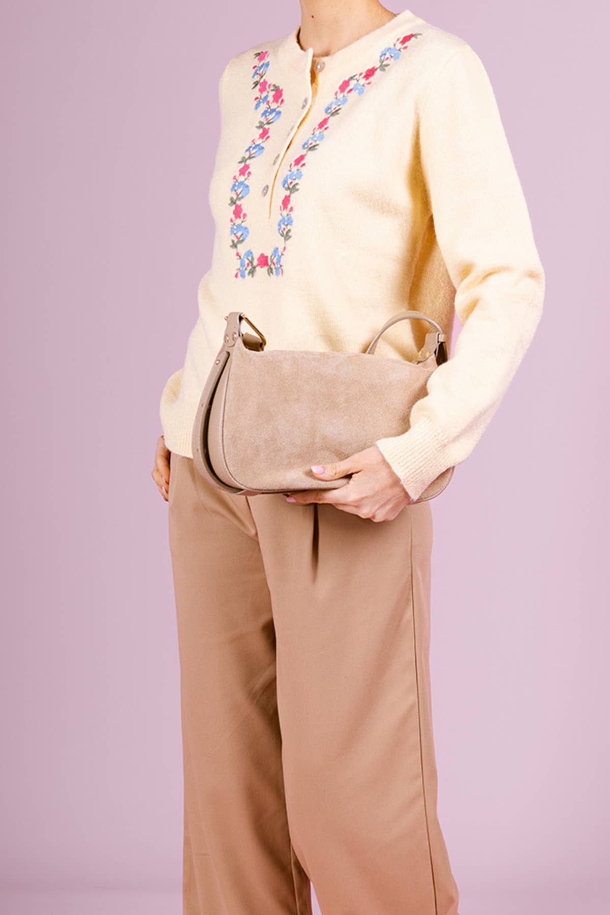 Cherry Paris - Wholesale Top Handle Bag - Women's - AMICIE SUEDE Bag - 41597