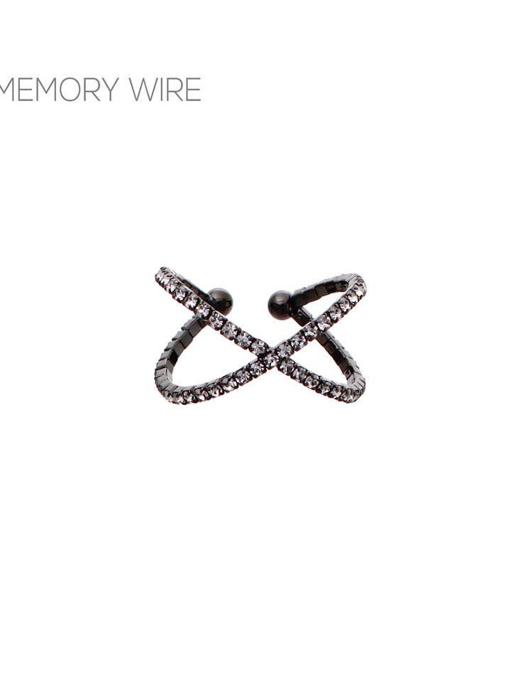 Hematite Criss Cross Ring for wholesale by Accessorize Me