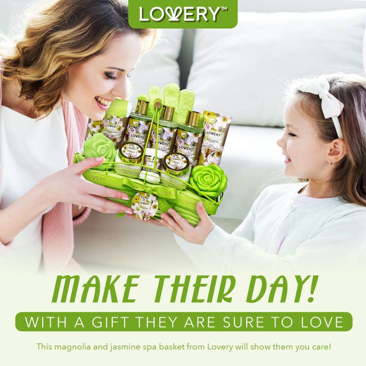 Lovery - Wholesale Bath & Body Set - Home Spa Gift Baskets - Magnolia & Jasmine - 13pc Bath set6