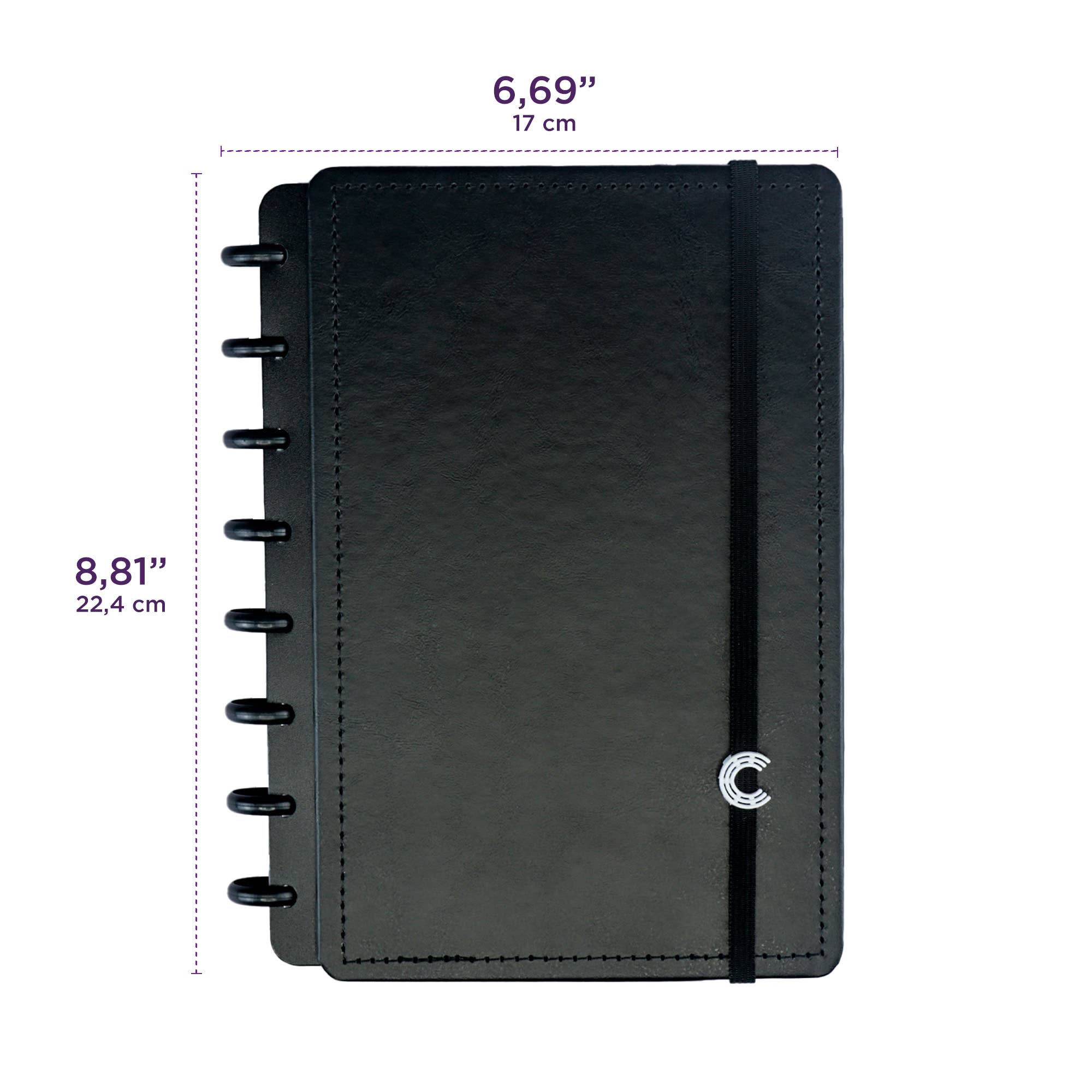 Create a Notebook - Vente Cahiers - Petit carnet Discbound noir 5,8 x 8,3 pouces1