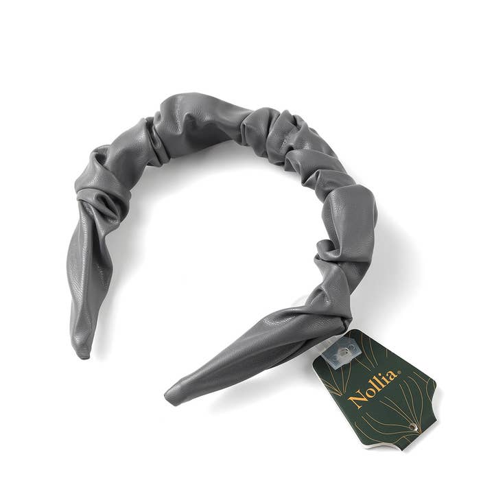 Selini New York - Wholesale Fashion Headband - Women's - Wrinkled Faux Leather Headband