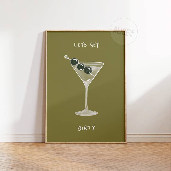 Alice Art Co – wholesale Art print – 'Lets Get Dirty' Martini Print