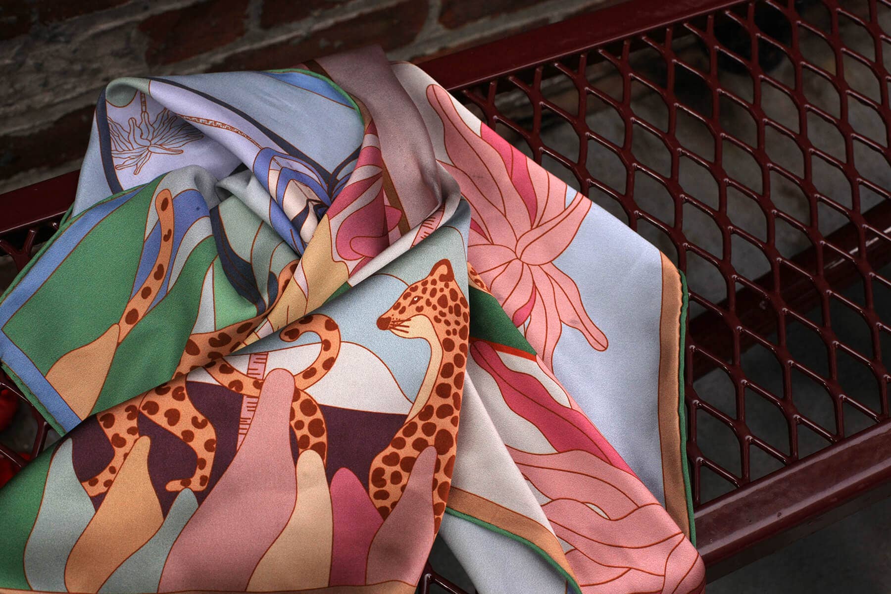 Jessie Zhao New York - Wholesale Scarf - Women's - Double Sided Silk Scarf Of Indoor Forest7