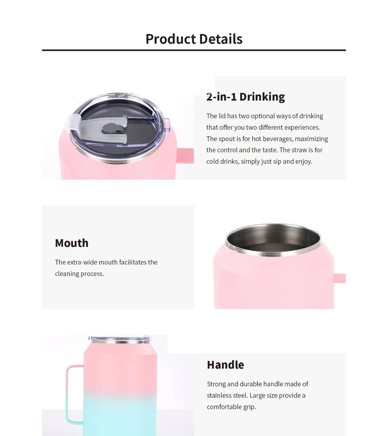 Subli Vinyl Blanks - Vente Gourde/bouteille isotherme - Gobelet isotherme Ombré pour café/boisson froide5