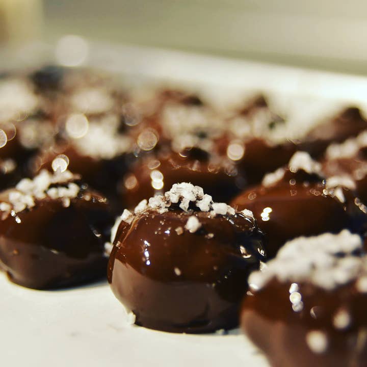 Olive Rose Chocolates 4 Piece Sea Salted Caramels for wholesale by Olive Rose Chocolates