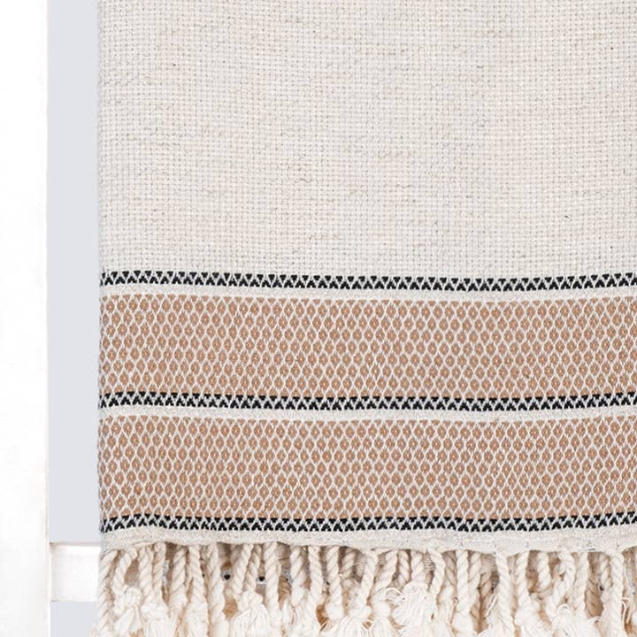 madeathand.nl - Vente Serviettes de bain - Serviette en lin à motif losange4