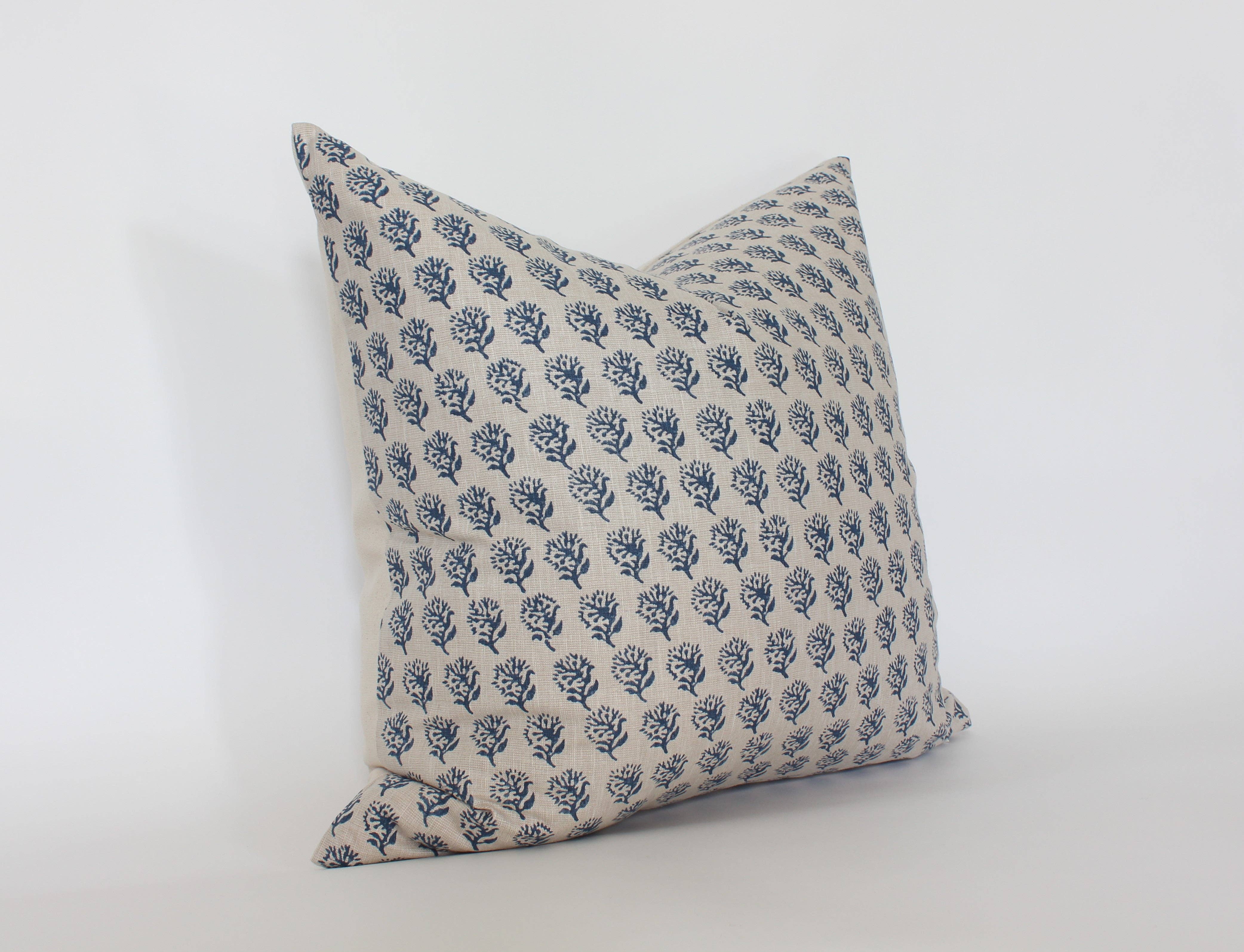 Textileish - Wholesale Throw Pillow Cover - Blue Floral Pillow Cover, Indigo Floral Throw Pillow | Aster2