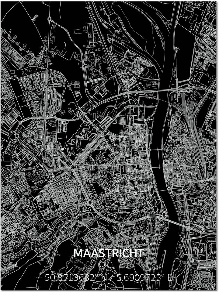 Citymap Maastricht | Aluminum wall decoration for wholesale by Brandthout.