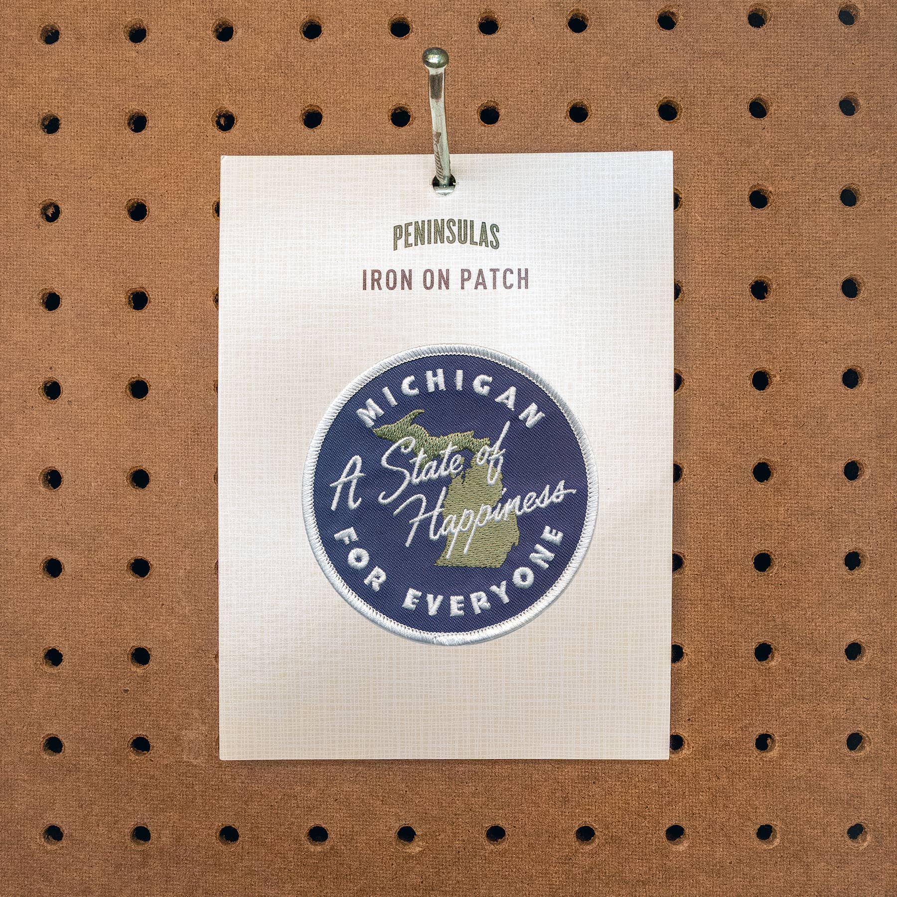 Peninsulas - Wholesale Patch - Michigan State of Happiness Iron-On Patch1